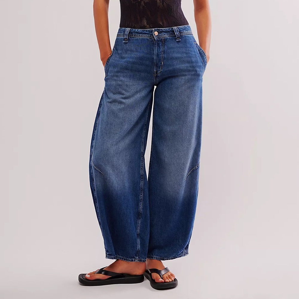 We The Free Blue Wide Leg Jeans